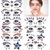 Generic 4th of July Patriotic Face Tattoos Stickers Independence Day Red Blue White USA Flag Star Stickers Temporary Tattoos Party Accessories Decoration