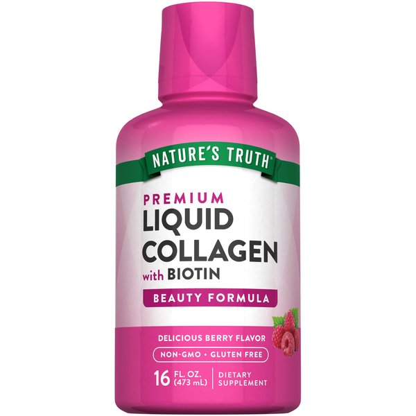 Nature's Truth Liquid Collagen | 16 oz | with Biotin | Beauty Formula | Berry Flavor | Non-GMO & Gluten Free Supplement