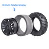 Hobbypark (4-Pack) 1/10 Scale Off Road Buggy Tires & Wheel Rims Set Front and Rear 12mm Hex Hubs with Foam Inserts for RC Hobby Car