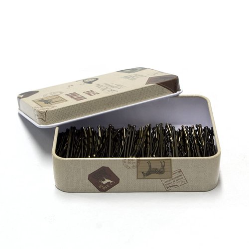 Mini Bobby Pins Brown with Cute Case, 200 CT 1.38 Inch Bronze Small Hair Bobby Pins for Buns, Premium Hair Pins for Kids, Girls and Women, Great for All Hair Types