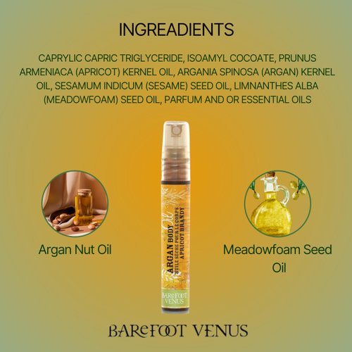 Barefoot Venus Travel Size Mini Argan Body Oil - 8 Milliliters (Apricot Brandy)