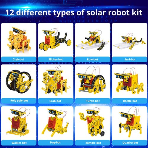 AESGOGO STEM Projects for Kids Ages 8-12, Solar Robot Science Building Kits, Birthday Gifts for 8 9 10 11 12-16 Year Old Boys Girls Teens, Robotics Powered by Sun or Battery(Not Include).