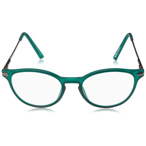 Foster Grant McKay Multifocus Round Reading Glasses, Rubberized Dark Teal with Gunmetal Temples/Transparent, 49 mm + 3