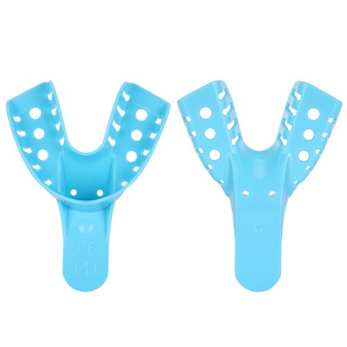 JMU Dental Impression Tray 12 Pcs, Perforated Disposable Impression Trays, 4 Medium Lower