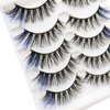 DAODER False Eyelashes Colored Lashes Fluffy Wispy with Blue Color 14mm~16mm Medium C Curl Full Volume 3D Natural Fake Lashes Soft Reusable 5 Pairs (Blue on End)