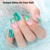 Gsnagole Glitter Gel Nail Polish Set Sparkly 3 Colors Silver Pink Green Gel Polish Kit Soak Off UV Manicure Art DIY Salon Home Holiday Gift for Women (BJJ-Silver-Pink-Green)