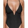 CUPSHE Women Swimsuit One Piece Bathing Suit Deep V Neck Crisscross Back Adjustable Strap Black M