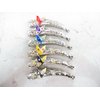 Generic Slim silver metal filigree flower butterfly banana hair claw clips with jewels Set B (Primary color: Pink)