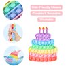 HNSMART Pretty Cute Birthday Cake Push Pop Bubble Fidget Toy, It is Fidget Silicone Pop Bubble Sensory Stress Relief Toy, Anxiety and Stress Relief for Autism for Kids Girls Adults. (Birthday Cake)
