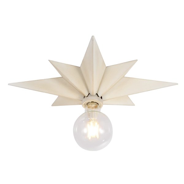 Airposta 16 inch Flush Mount Ceiling Light, Modern Farmhouse White Star Ceiling Light, Vintage Star Light Fixtures Ceiling for Hallway, Entryway, Study Room, Bedside, Stair, Foyer, Kitchen, Bathroom