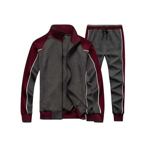 Tebreux Men's Tracksuits 2 Piece Outfit Jogging Suits Set Casual Long Sleeve Sports Sweatsuits Gray XL