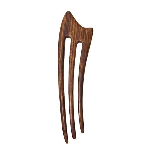 CHOISBEING Wooden French Hair Fork Handmade 3-Prong Hair Stick for Women Ebony Hair Chopsticks for Buns Chignon Hair Pins Accessory (3-Rosewood)