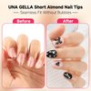 UNA GELLA Almond Nail Tips Extra Short Half Cover 504pcs- Soft Gel Short Almond Fake Nails Matte Clear Almond Gel x Nails Self-handle for Nail Extension DIY Nail Salon Gift for Her, 12Sizes