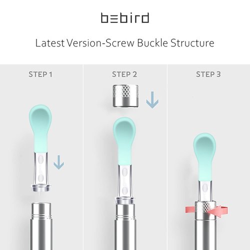 Bebird Replacement Tips Ear, 16 Pieces Waterproof Silicone Ear Spoon for Ear Wax Removal Endoscope, BEBIRD Original Ear Cleaner Tips for C3/C3 Pro/M9 Pro/X11 Pro/K10/X17 Pro/T5