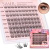 SIMER Lash Clusters DIY Eyelash Extensions 80 Clusters Lashes 3D Layered Wispy Natural Look Eyelash Clusters D Curl Reusable Fluffy Individual Lashes DIY at Home(10-16mm Mixed)