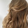 CAKURE Hair Claw Clips Gold Metal Hair Clips Mini Hair Catch Barrettes Nonslip Hair Jaw Clamps Hair Accessories for Women and Girls (Pack of 2) (a-gold)