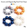 AKOAK Sweet and Elegant Simulation Big Pearl Hair Rope Handmade Beaded Elastic Hair Tie Hair Accessories, Ponytail, Girls and Ladies Hair Accessories, Pack of 1 (Silver)
