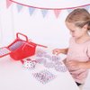 Bigjigs Toys Colourful Spotted Tea Set and Carry Basket - Pretend Role Play