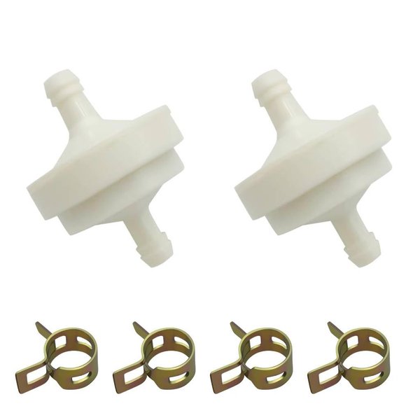 Strongthium Lawn Mower 1/4 Inch ID Inline Gas Fuel Filter Replacement for Briggs Stratton Craftsman Toro 394358s 56679 394358 394358S 7014359YP 56679MA x2 with Fuel Clamps x4