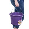 Little Giant® Flat Back Plastic Animal Feed Bucket | Animal Feed Bucket with Metal Handle | Horse Feed & Water Bucket | 8 Quarts | Purple