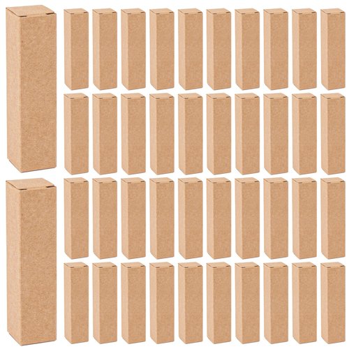 AUEAR, 50 Pack Kraft Paper Lipstick Boxes Empty Lip Gross Box 3.35"x0.79"x0.79" Rectangle Lip Balm Boxes Perfume Essence Oil Packaging Cases for DIY Lip Gloss Gift Packaging