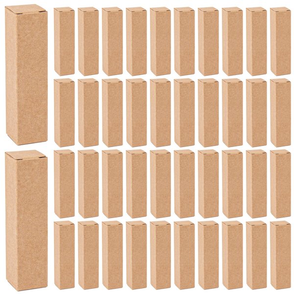 AUEAR, 50 Pack Kraft Paper Lipstick Boxes Empty Lip Gross Box 3.35"x0.79"x0.79" Rectangle Lip Balm Boxes Perfume Essence Oil Packaging Cases for DIY Lip Gloss Gift Packaging