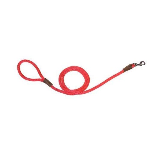 Warner Braided Nylon Rope Snap Lead Dog Leash 1/2" X 6 Ft. (Red)