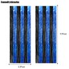 CANREVEL 2 Pack 3.3x8.2 Feet Black and Blue Foil Fringe Backdrop Curtains, Tinsel Streamers for Ocean Birthday Party Decorations, Graduation, Halloween, Under The Sea, Disco Party