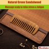 Moreinday Wooden Comb for Hair Growth, Wood Comb for Women, Wooden Wide Tooth Comb for Women, Wooden Hair Comb for Men - Green Sandalwood