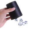 Leather Dice Cup, Quite Felt-Lined Interior, 6 Shaker Cups and 30 Dot Dices, one Carry Bag (Black and Green)