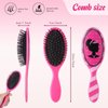 Hotop 24 Pcs Red Princess Party Favors for 8 Girls, Girl Party Supplies Include 9 Inch Hair Brush for Girls Detangling Brush Scrunchies Organza Bag for Makeup Kit Hair Accessories
