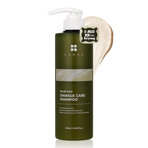 BRMUD Relief Mud Clay Damaged Care Shampoo | Gentle Damaged Hair Repair Shampoo for Breakage & Thinning Hair w/ 16 Different Plant Oils | Hair Strengthening Shampoo for Men & Women (16.9 fl oz)