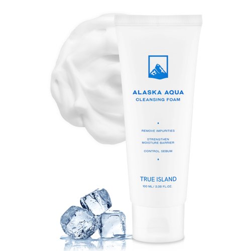 TRUE ISLAND Alaska Aqua Cleansing Foam Hydrating Facial Cleanser w/Hyaluronic Acid | Skin-Balancing Face Cleanser for Women & Men | Moisturizing Cleanser Face Wash for Sensitive Skin (3.38 fl. oz)