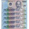 Collectible Banknotes 5 X 20,000 Dong Banknote, 2021, UNC, Polymer