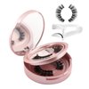 KELEAPEKER 2 Pairs Natural Magnetic Eyelashes,Reusable Magnetic Lashes Kit without Eyeliner,Magnetic Lashes Set with Applicator Makeup Tool,Wispy False Eyelashes No Glue Required(2 Pairs,Pink)