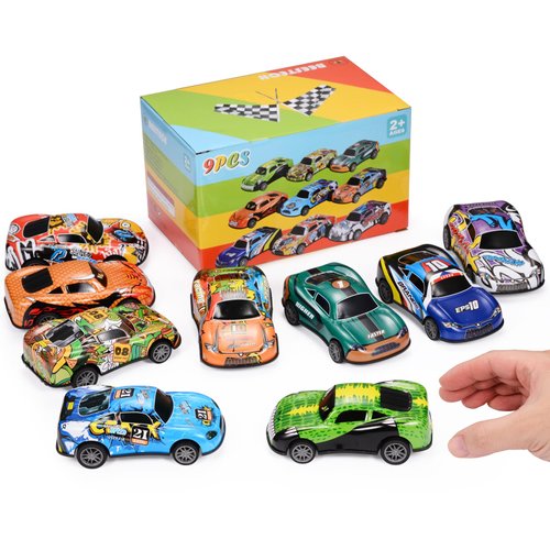4.2" Toy Cars Metal Race Cars Vehicles 9 Pack, Pull Back Cars Toys for Boys, Girls, Toddlers, Kids 2,3,4,5,6,7 Years Old, Party Favors, Teacher Reward Prizes, Boy Birthday Gifts