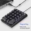 Rottay Number Pad, Mechanical USB Wired Numeric Keypad with Blue LED Backlit 22 Key Numpad for Laptop Desktop Computer PC Black (Blue switches)