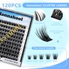 Hannahool 120pcs D Curl Individual Wide Stem Cluster DIY Eye Lashes Extensions Mixed 10-12-14-16mm/14-16-18mm/12-14-16mm Makeup Dramatic Volume Lashes (mixed 14-16-18mm)