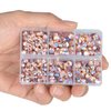 LPBeads 6400 Pieces Champagne AB Hotfix Rhinestones Flat Back 5 Mixed Sizes Crystal Round Glass Gems with Tweezers and Picking Rhinestones Pen