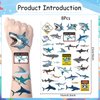 Yoyuspy Shark Temporary Tattoos Stickers - 200+ Shark Birthday Party Decorations Favors Supplies Shark Themed Tattoos Stickers Gifts for Boys Girls Sea Animals Cool Shark Tattoos Stickers Bulk