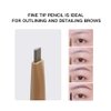 Music Flower Eyebrow Pencil in Teardrop Tip with Spoolie Brush, Dual Ended Eyebrow Pen Natural Fills and Defines Brow Tint, Soft Brown