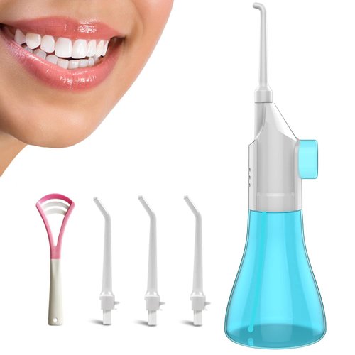 Water flossers for Teeth,Water flosser Portable,Water flosser for Braces,Manual Water flosser Cordless,Water flossers for Teeth with Braces,Dental Floss for Bridges,Teeth Cleaning kit (3 Heads)