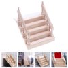 Toyvian Dollhouse Mini Staircase, 1/12 Scale Miniature Stairway with Handrail, DIY Unpainted Staircase, Wood Dollhouse Furniture for Micro Landscape Fairy Garden Decor