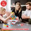 FAVANTIME 48pcs Attack Stack Game Tetra Balance Tower Stacking Blocks Board Games for 1-4 Players Family Games for Kids, Adults, Party, Travel Team Building Blocks Toy