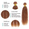 20 22 24 Inch Honey Blonde Bundles Human Hair Highlight P27/30 Kinky Curly Bundles Grade 8A Brazilian Virgin Weave Human Hair Extensions 2 Tone Honey Blonde Mixed With Light Brown Bundles