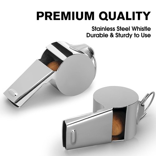 KTRIO Whistle for Coaches, Metal Whistle Sports Whistle with Lanyard, Loud Crisp Sound Whistles for Referees, Coaches, Teachers, Polices, Training, Outdoor Sports, 3 Pack