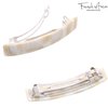 French Amie Oblong Handmade 3.5" Celluloid Automatic Hair Clip Barrette Hair Clip for Girls Strong Hold Hair Clips for Women No Slip Durable Paris Hair Accessories, Made in France (Cream Nouget)