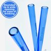 SHAKA LOVE Reusable Glass Drinking Straw Set- Stylish, Durable, Shatter-Resistant - Set of 5 Colorful Blue Glass Drinking Straws, Cleaning Tool, & Travel Carry Bag (Ocean Blue, 6 inch)
