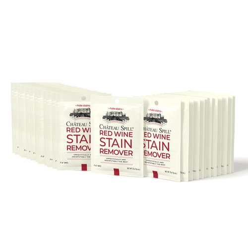 Chateau Spill Red Wine Stain Remover for Clothes – 25 Wipes for Stubborn Stains on Tablecloth, Carpet, Upholstery and Laundry from the makers of Miss Mouth's Messy Eater Stain Treater