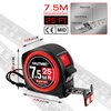 HAUTMEC Tape Measure 7.5M(25Ft)-Double Side Metric and Inches Black Tape,Retractable Tape Measure with Double Stop Buttons,Magnetic Hook for Professionals and DIY HT0253